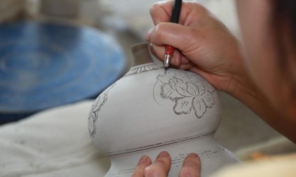 Cina: Anhui, Tianying tramanda ceramica dipinta di Jieshou (1)