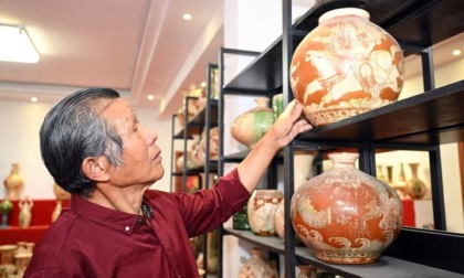 Cina: Anhui, Tianying tramanda ceramica dipinta di Jieshou (2)