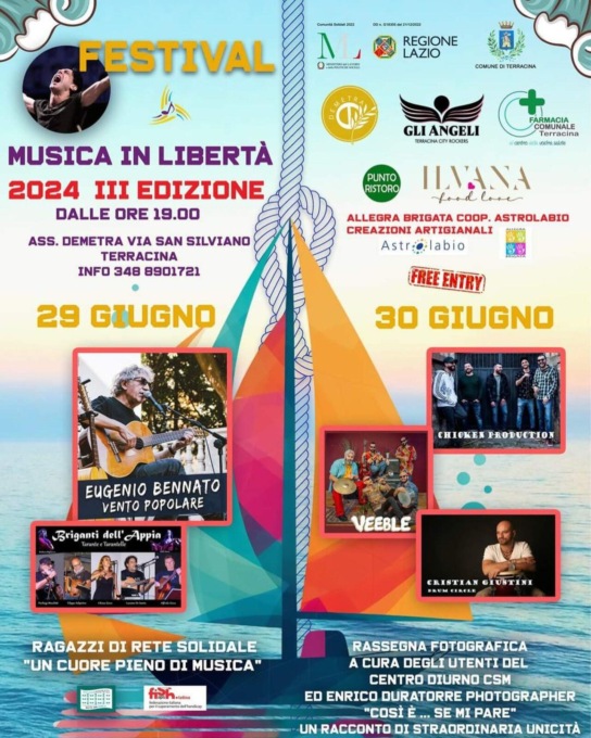 TERRACINA: WEEK END CON IL FESTIVAL MUSICA IN LIBERTA’
