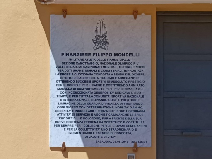 SABAUDIA: INTITOLATA A FILIPPO MONDELLI LA CASERMA DELLA GUARDIA DI FINANZA