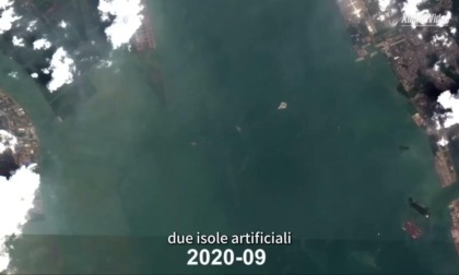 Cina: immagini satellitari mostrano stato lavori ultimo mega collegamento marittimo
