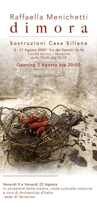 TERRACINA: “DIMORA”, LA MOSTRA DI RAFFAELLA MENICHETTI
