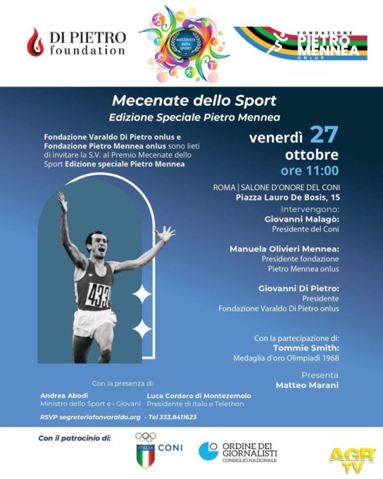 ROMA: MECENATE DELLO SPORT, PREMIO A JULIO VELASCO