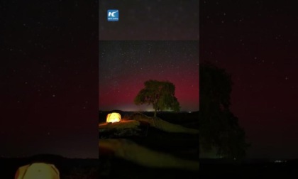Cina: Hebei, aurora appare sopra la Grande Muraglia