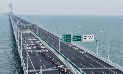 Cina: gara di ciclismo su strada nell'Area della grande baia