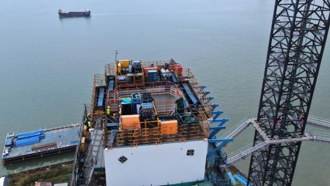 Cina: cantiere del grande ponte Shiziyang nel Guangdong