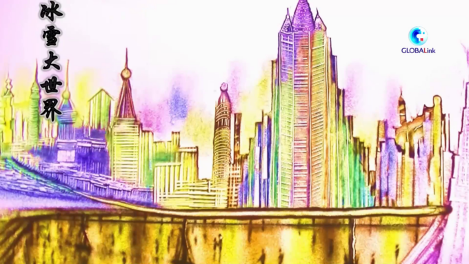 Cina: disegno creativo nella sabbia omaggia Giochi asiatici invernali