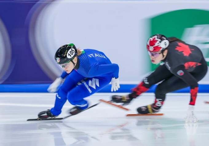 Cina: finale 1000m femminili ai Campionati del mondo di pattinaggio di velocità su pista corta ISU 2025 a Pechino (1)