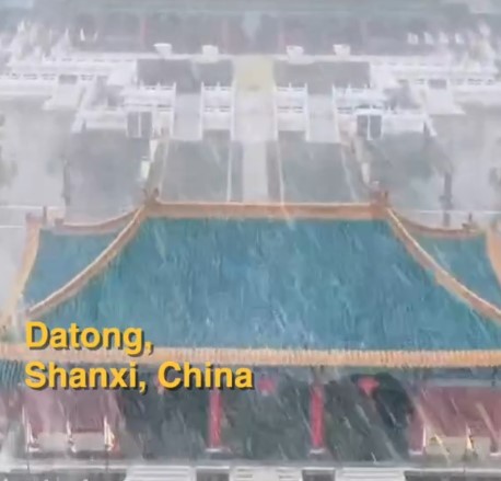 Cina: paesaggio innevato di palazzo della dinastia Ming