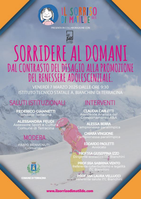 Disagio Giovanile, incontro all’ITS A.Bianchini con l’Associazione “Il Sorriso di Matilde”