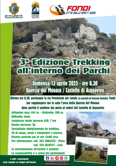 “Trekking all’interno dei Parchi”, l’evento