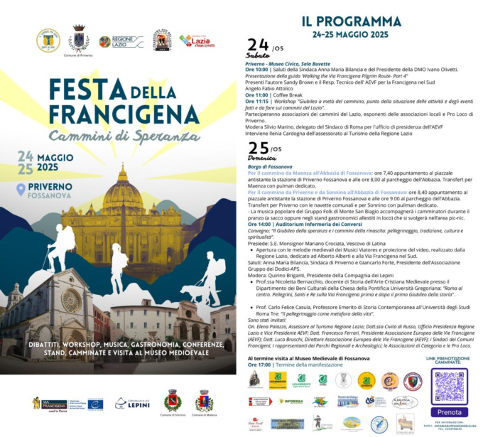 Festa della Francigena 2025 a Priverno e Fossanova il 24 e 25 maggio