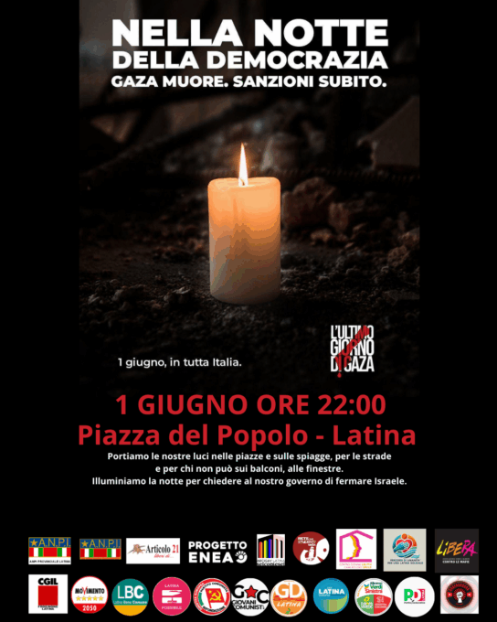 Gaza, domenica manifestazione in piazza