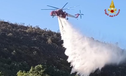 Vasto incendio a Valle di Suio