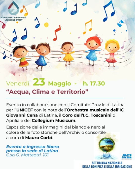 “Il cerchio dell’acqua” al Consorzio di Bonifica Lazio Sud Ovest