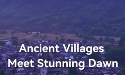 Villaggi antichi incontrano alba mozzafiato a huangshan