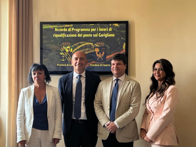 Firmato il nuovo accordo tra le Province di Latina e Caserta per il Ponte sul Garigliano