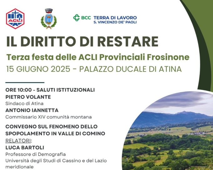 Crisi demografica nella Valle di Comino, il convegno
