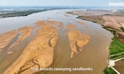 Cina: fiume Giallo rivela una straordinaria opera d'arte naturale
