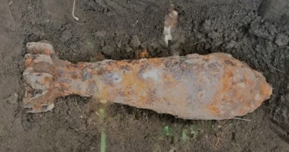 Proiettile di mortaio rinvenuto in un cantiere