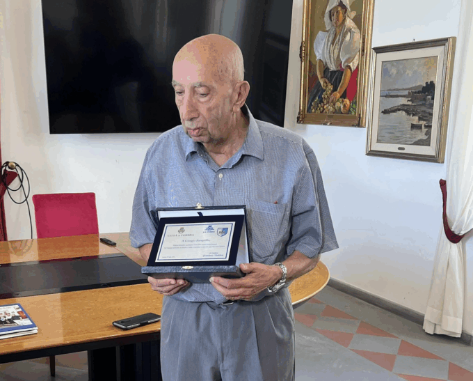 Riconoscimento a Giorgio Zangrillo, ex dirigente del Formia calcio