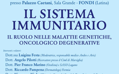 Convegno sul sistema immunitario. L’appuntamento a Castello Caetani