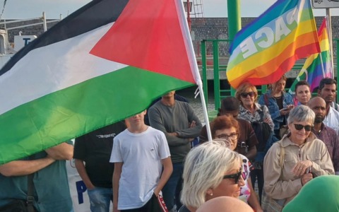 Manifestazione a sostegno della Flotilla