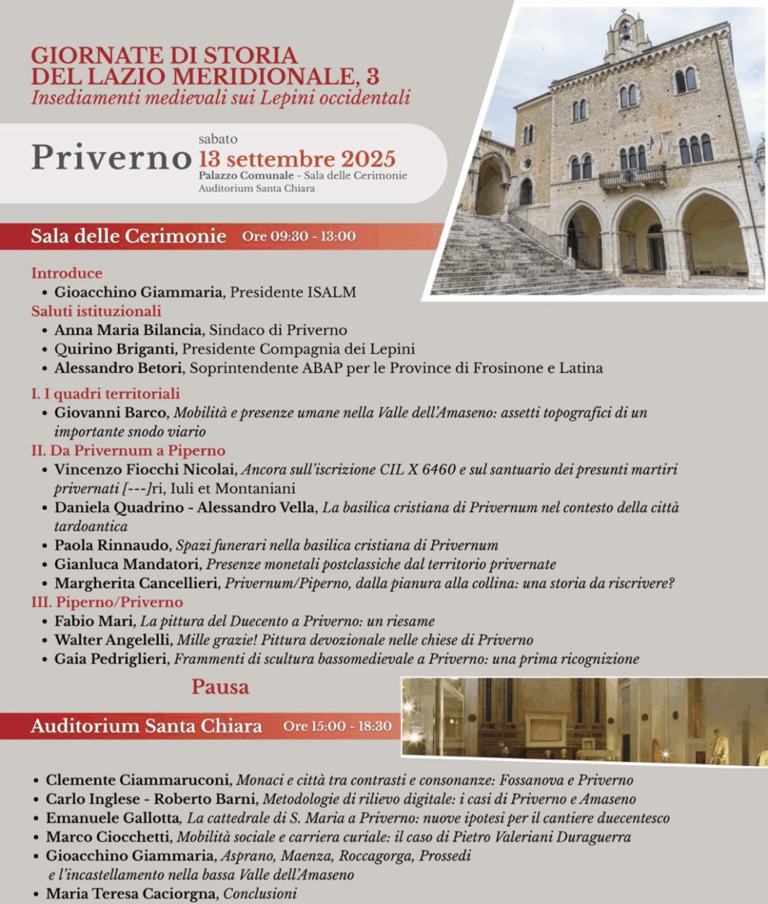 La Giornata di Storia del Lazio Meridionale