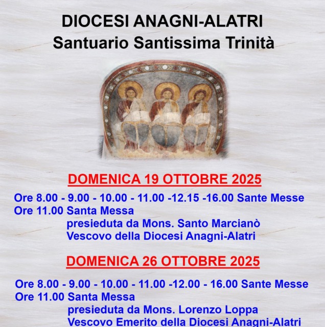 Chiusura del Santuario della Santissima Trinità