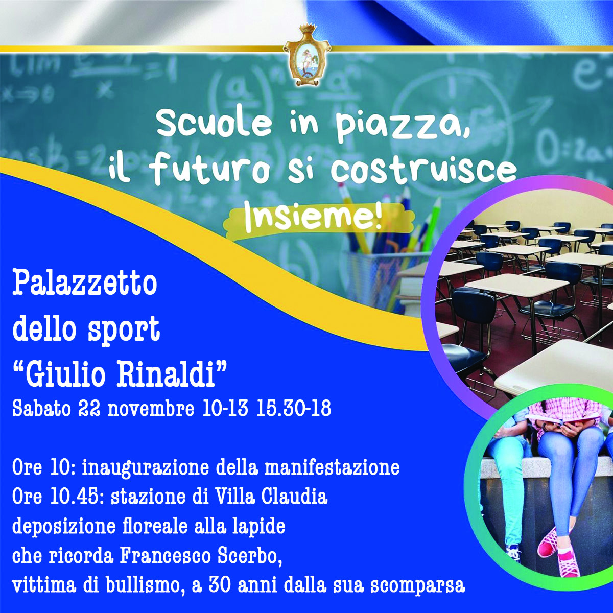 Scuole, domani l’open day al palazzetto dello sport