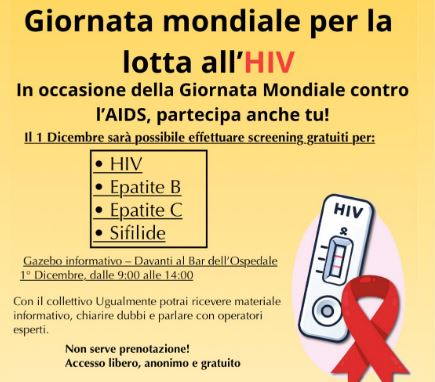 Screening gratuiti in occasione della Giornata Mondiale contro l’AIDS