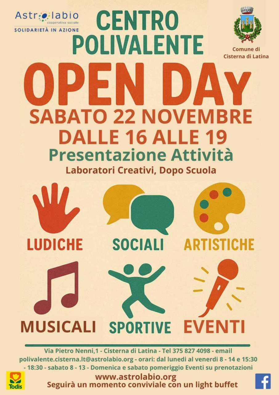 Open Day al Centro Polivalente di Cisterna