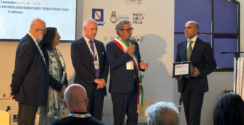 Il Comune riceve il Premio Sebastiano Tusa per l’Archeologia Subacquea alla XXVII Borsa Mediterranea del Turismo Archeologico