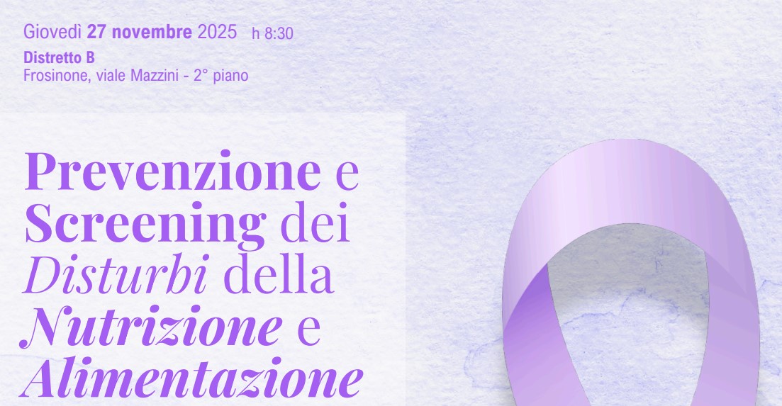 Disturbi della Nutrizione e Alimentazione, giornata di screening il 27 novembre