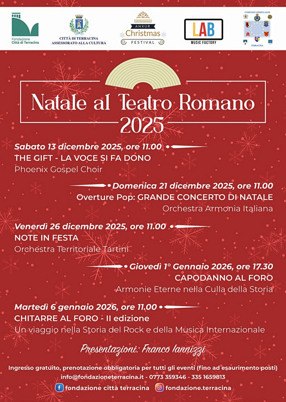 “Natale al Teatro Romano 2025”, la rassegna di appuntamenti musicali