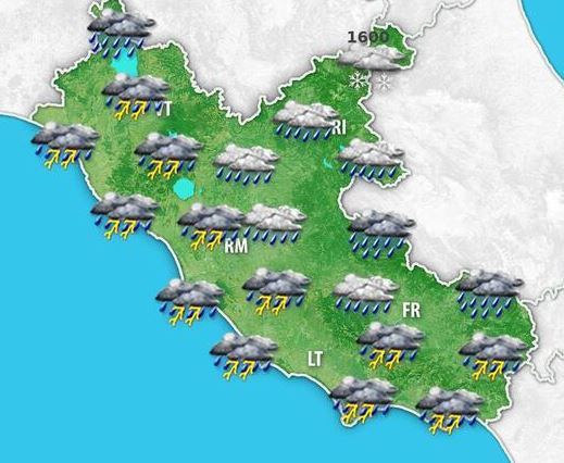 Maltempo, oggi allerta arancione in provincia di Latina e Frosinone