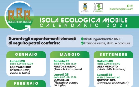 Rifiuti ingombranti, il calendario delle isole ecologiche mobili per il 2026