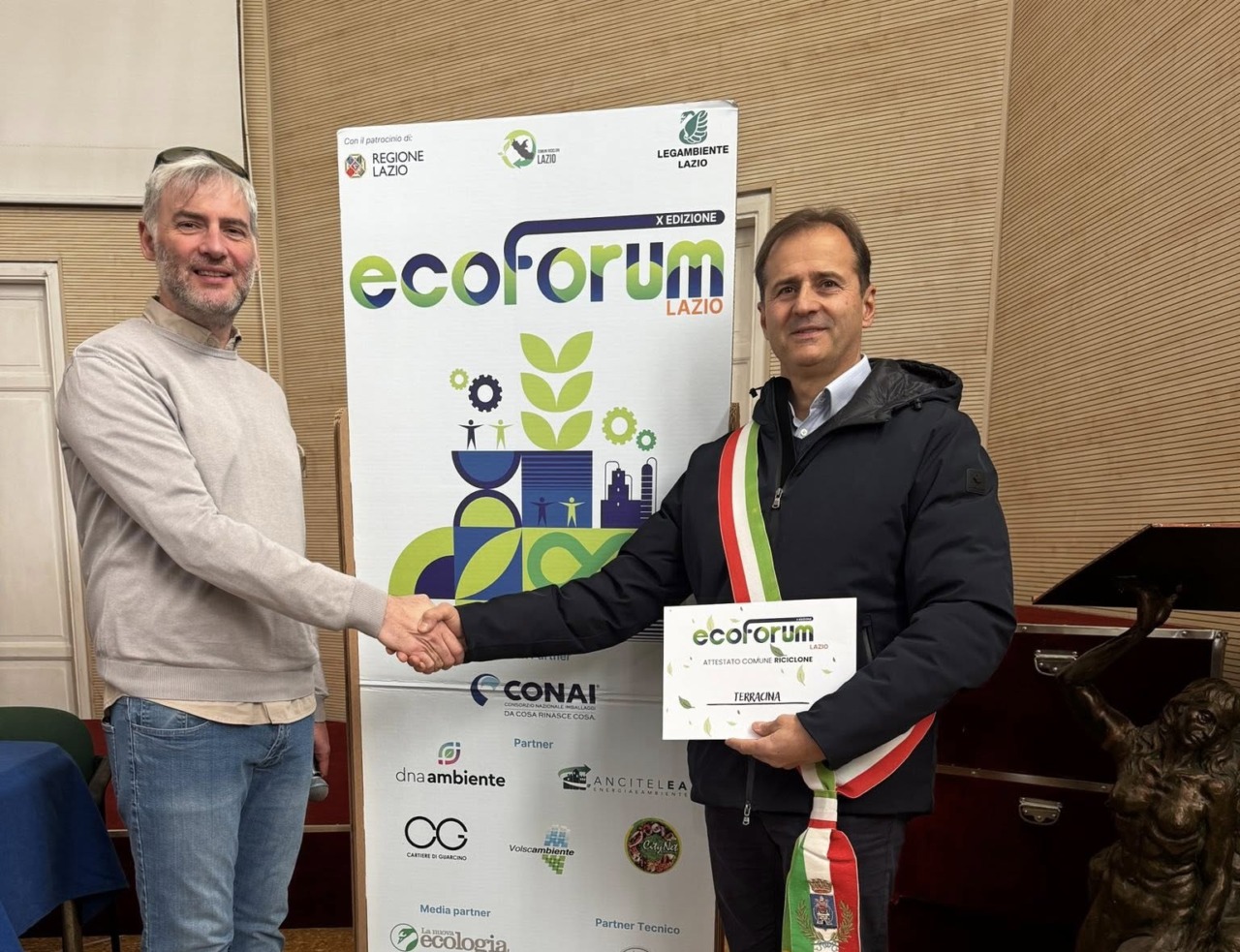 Anche quest’anno la città ha ricevuto il premio di Comune Riciclone da Legambiente