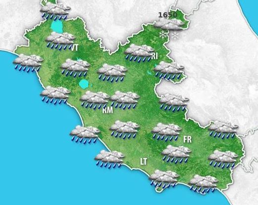 Maltempo, allerta gialla in provincia di Latina e Frosinone