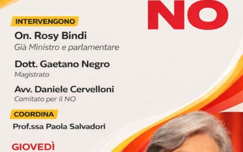 Referendum: Rosy Bindi a sostegno del “no”. Domani incontro all’Hotel Palace