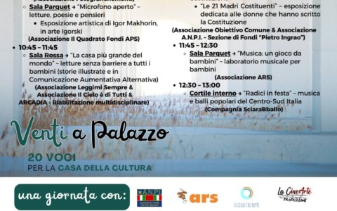 Venti associazioni per una giornata in cui la cultura diventa casa