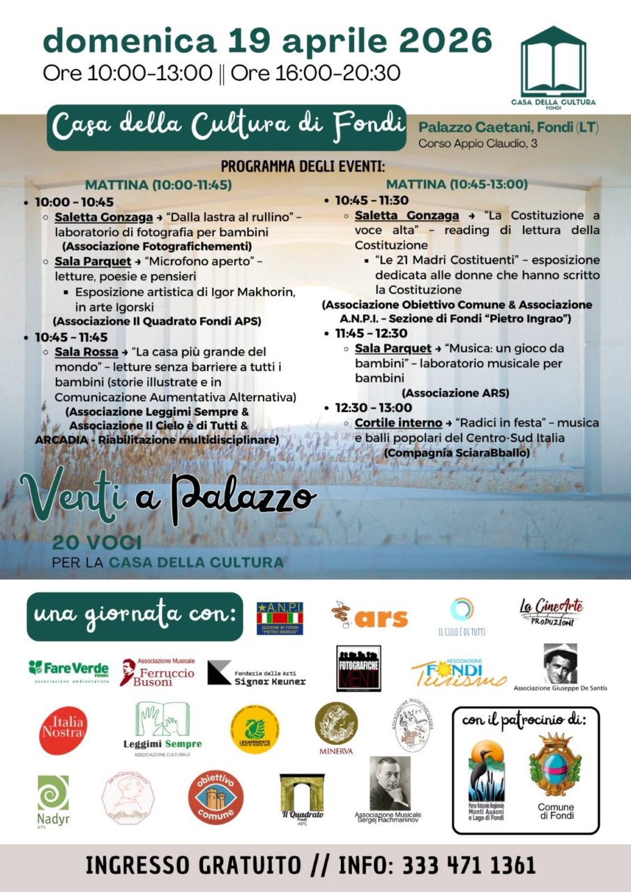 Venti associazioni per una giornata in cui la cultura diventa casa