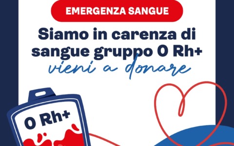 Emergenza sangue 0 RH positivo. Attivate le sezioni Avis