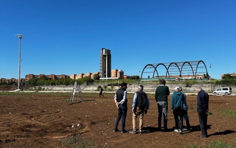 Complesso sportivo San Valentino, sopralluogo nel cantiere: presto la nuova pista di atletica