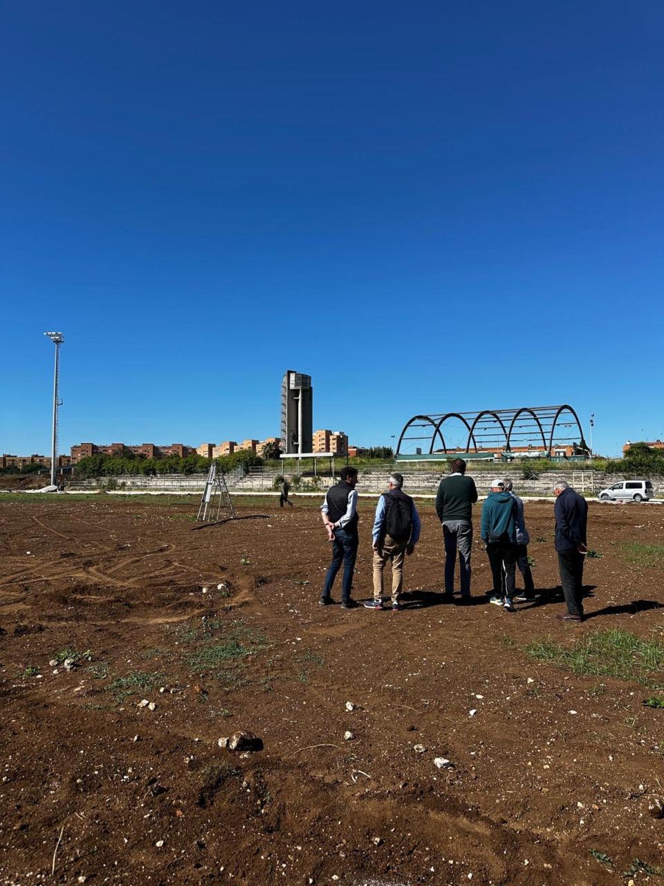 Complesso sportivo San Valentino, sopralluogo nel cantiere: presto la nuova pista di atletica