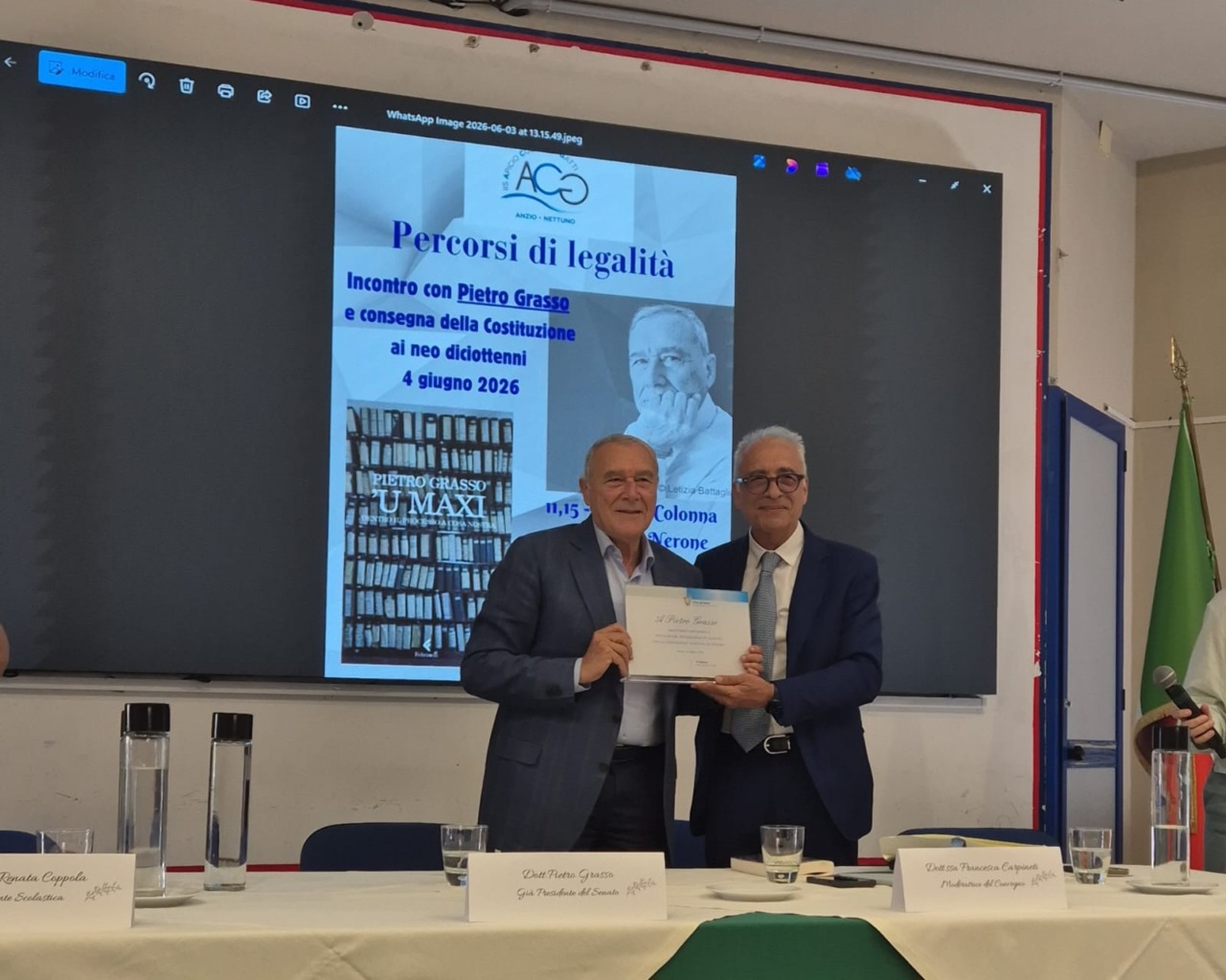 Percorsi di legalità, incontro con Pietro Grasso