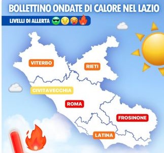 Caldo, Frosinone nella morsa dell’ondata. Bollino rosso e fino a 39 gradi percepiti