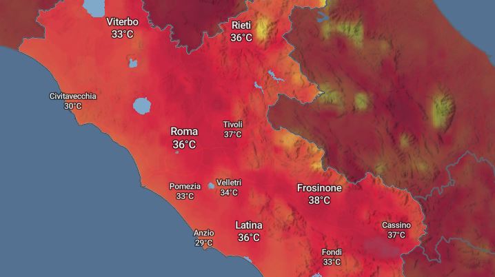 Resta l’emergenza caldo, anche oggi e domani bollino rosso a Latina e Frosinone