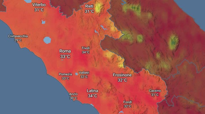 Ancora il grande caldo, a Latina bollino rosso
