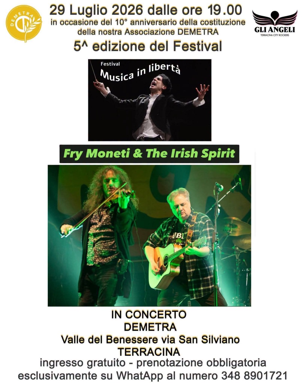 Festival Musica in Libertà per i 10 anni di Demetra